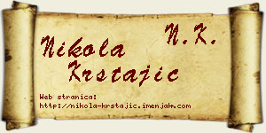Nikola Krstajić vizit kartica